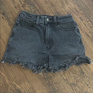 Hollister Ultra High Rise Mom Short 3" Black Jean Shorts Sz  00